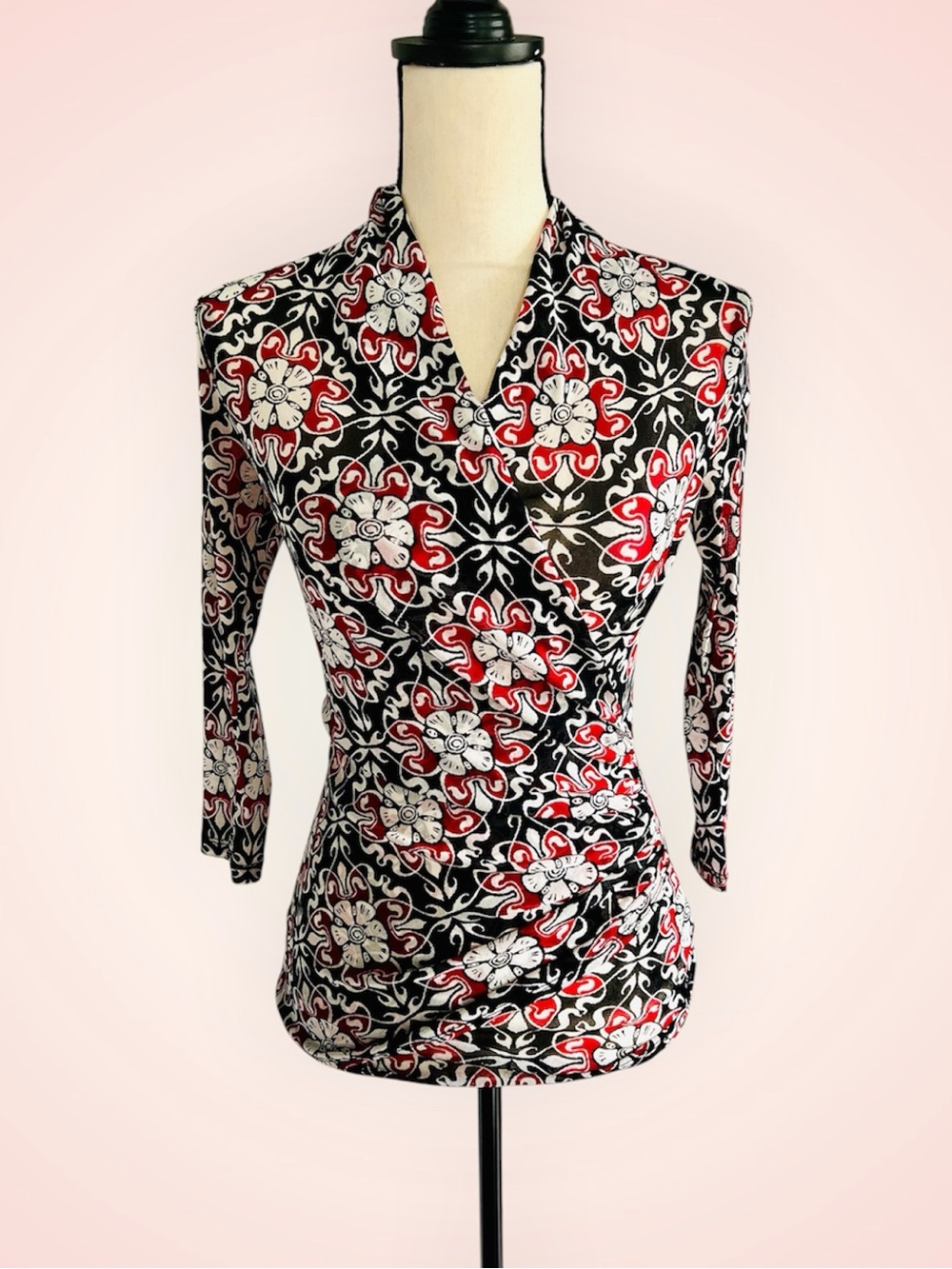 Karen Kane Semi-Sheer Wrap Blouse